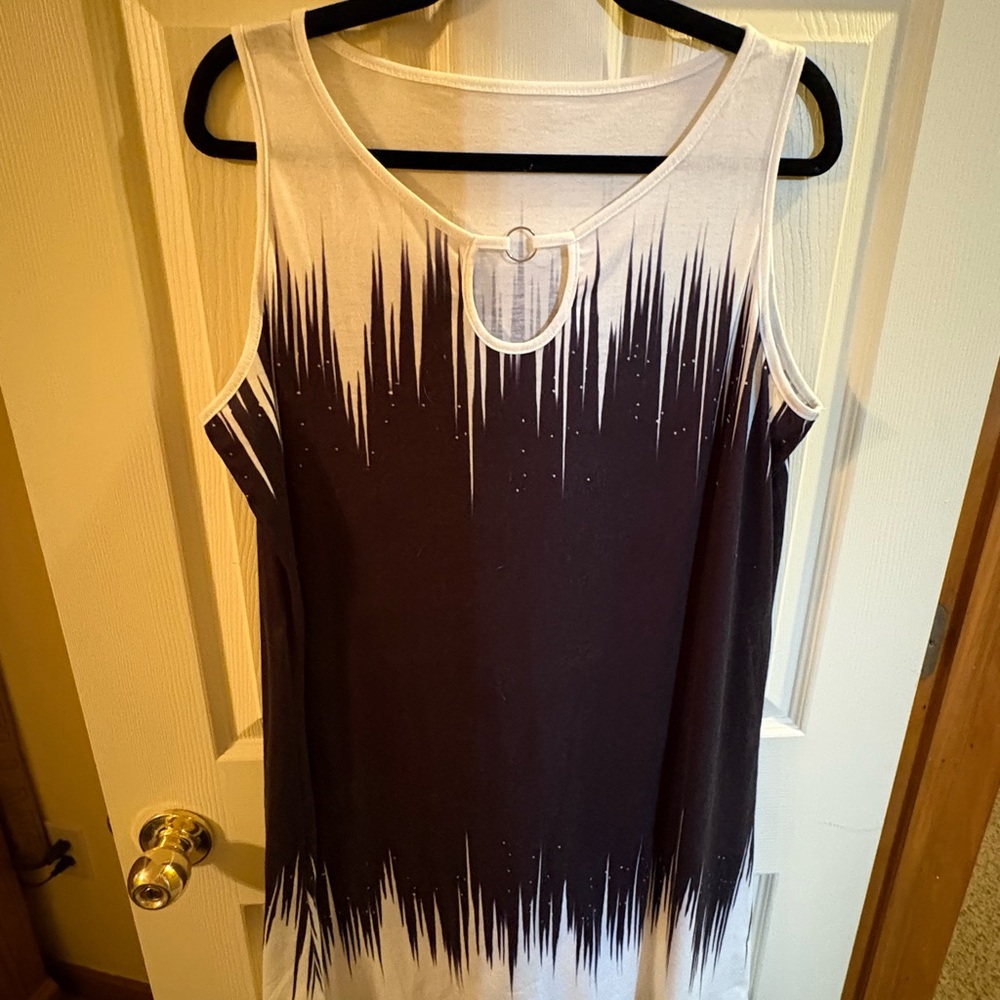 Stylish Black and White Women's Tank Dress